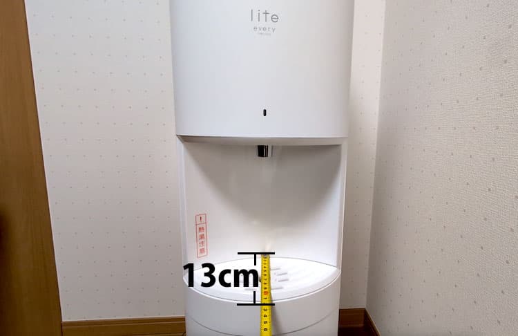 エブリィフレシャス・ライトのドリップトレイの奥行を測ったところ